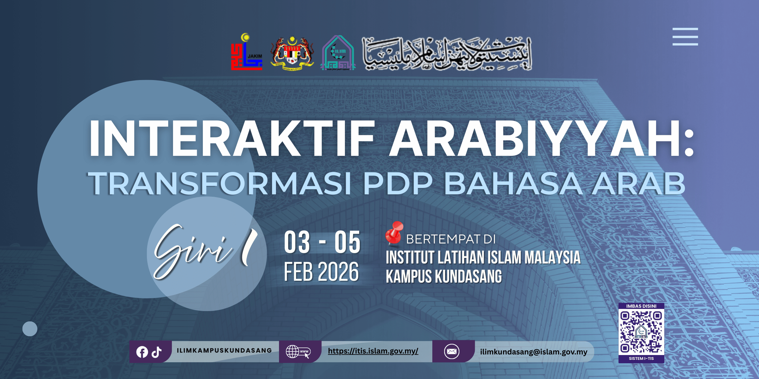 Banner Kursus Interaktif Arabiyyah: Tranformasi Pdp  Bahasa Arab